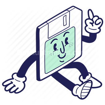 floppy disk, technology, nostalgia, whimsical, playful